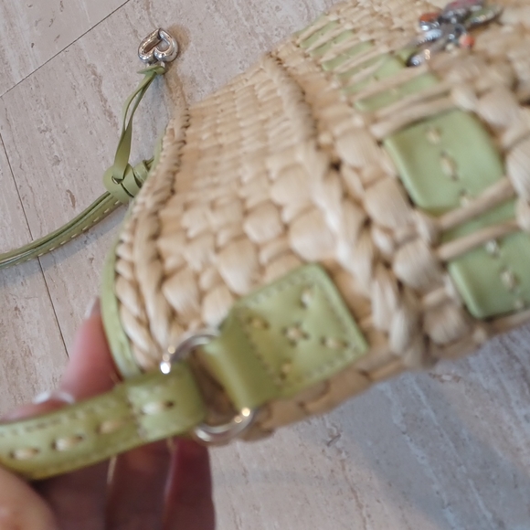 Brighton Vintage Woven Lime Green Shoulder Bag - Picture 5 of 11